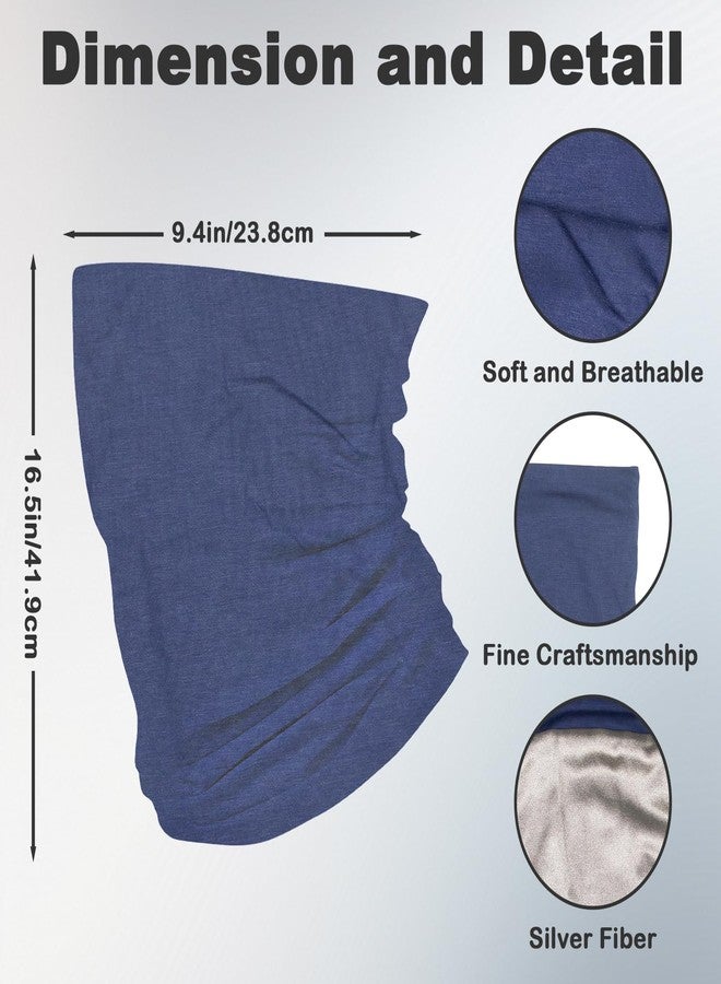 MAOOHON Protective Neck Gaiter with Elastic Silver Fabric, Blocking WiFi Router 5G Bluetooth, Neck Face Brain Protection. Multiple Ways to Wear(Blue) - Image 2